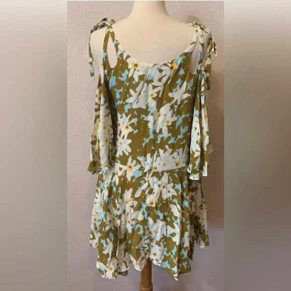 Free People FP One Lucina Floral Strappy Boho Mini Swing Dress sz S - Picture 4 of 6